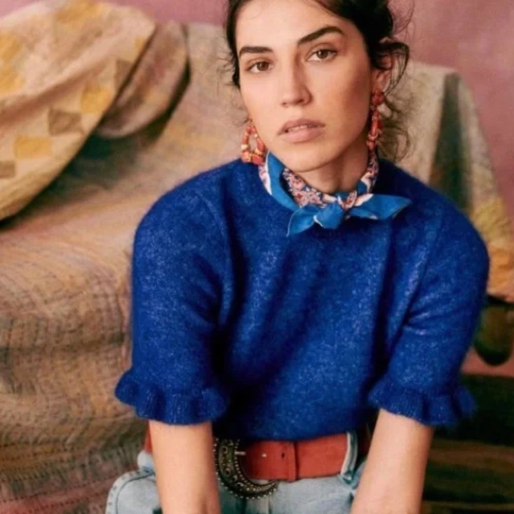 Sezane Mindy Jumper Sweater - Electric Blue